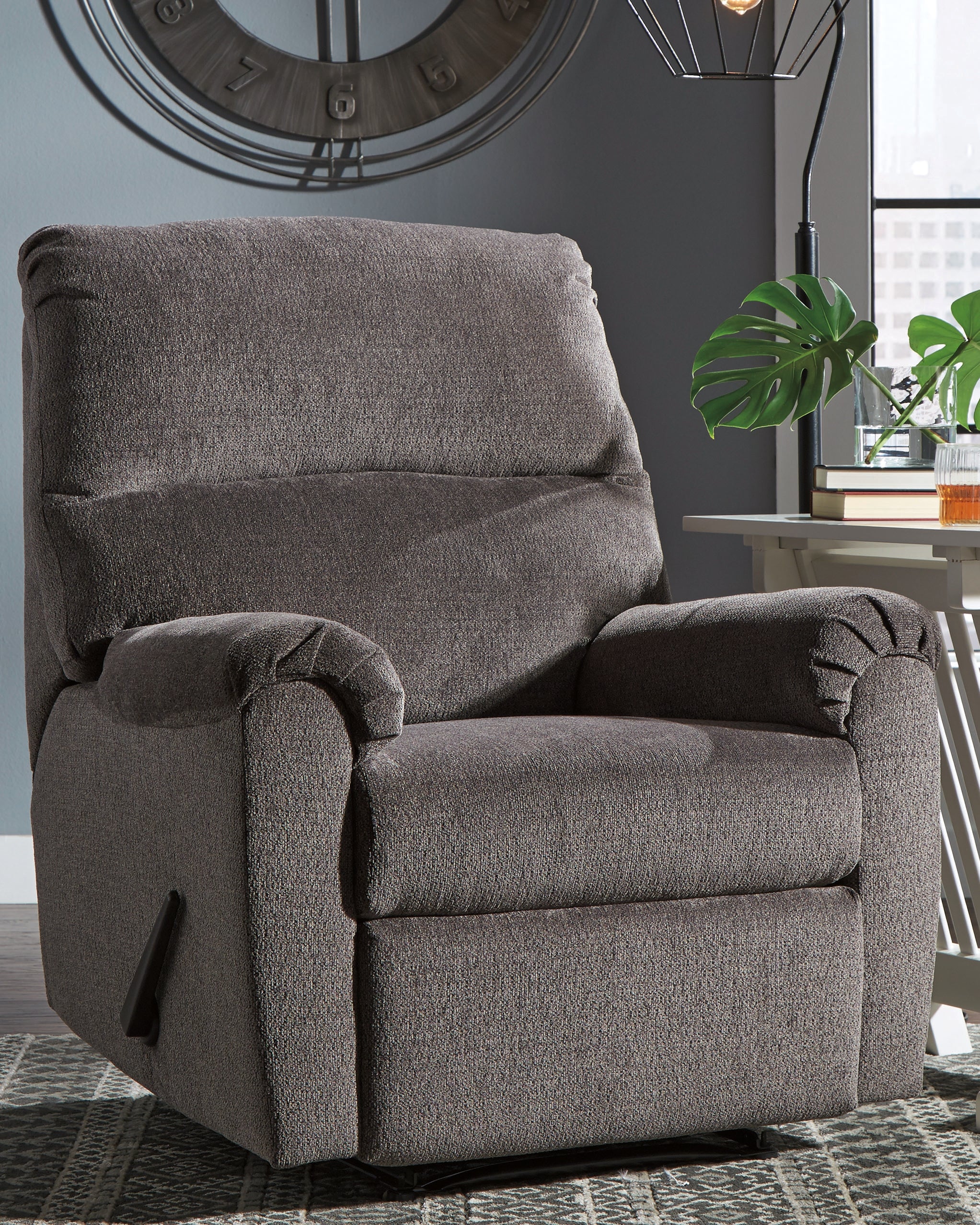 Coral Furniture - Ashley Furniture - Nerviano Living Room - Zero Wall Recliner / Chocolate - 1080229