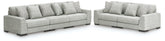 Coral Furniture - Ashley Furniture - Regent Park 3-Piece Sectional Sofa and 2-Piece Sectional Loveseat - 3-Piece Sectional Sofa and 2-Piece Sectional Loveseat / Pewter - 14404U4