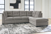 Coral Furniture - Ashley Furniture - Lanelly Sectional - LAF 2-Piece Sectional with Chaise / Alloy - 17504S1