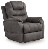 Coral Furniture - Ashley Furniture - Snowfield Living Room - Power Lift Recliner / Gunmetal - 1760912