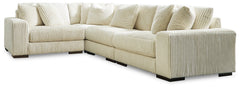 Coral Furniture - Ashley Furniture - Lindyn Sectional - RAF 6-Piece Sectional / Ivory - 21104S20