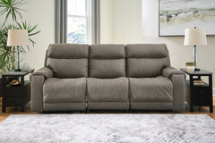 Coral Furniture - Ashley Furniture - Starbot Sectional - 3-Piece Power Reclining Sectional Loveseat with Console / Fossil - 23501S2