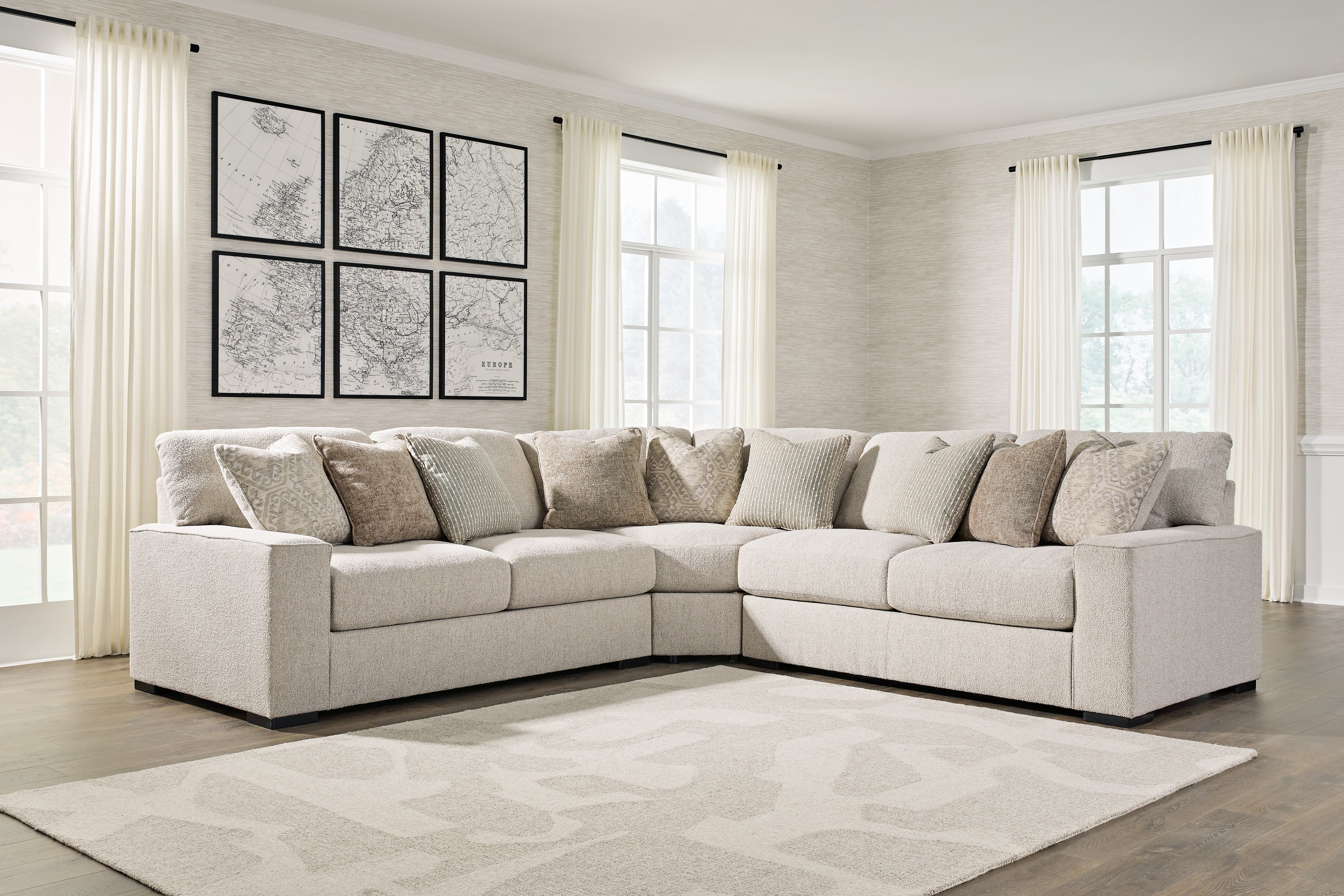 Coral Furniture - Ashley Furniture - Ballyton Sectional - 3-Piece Sectional / Sand - 25102S1