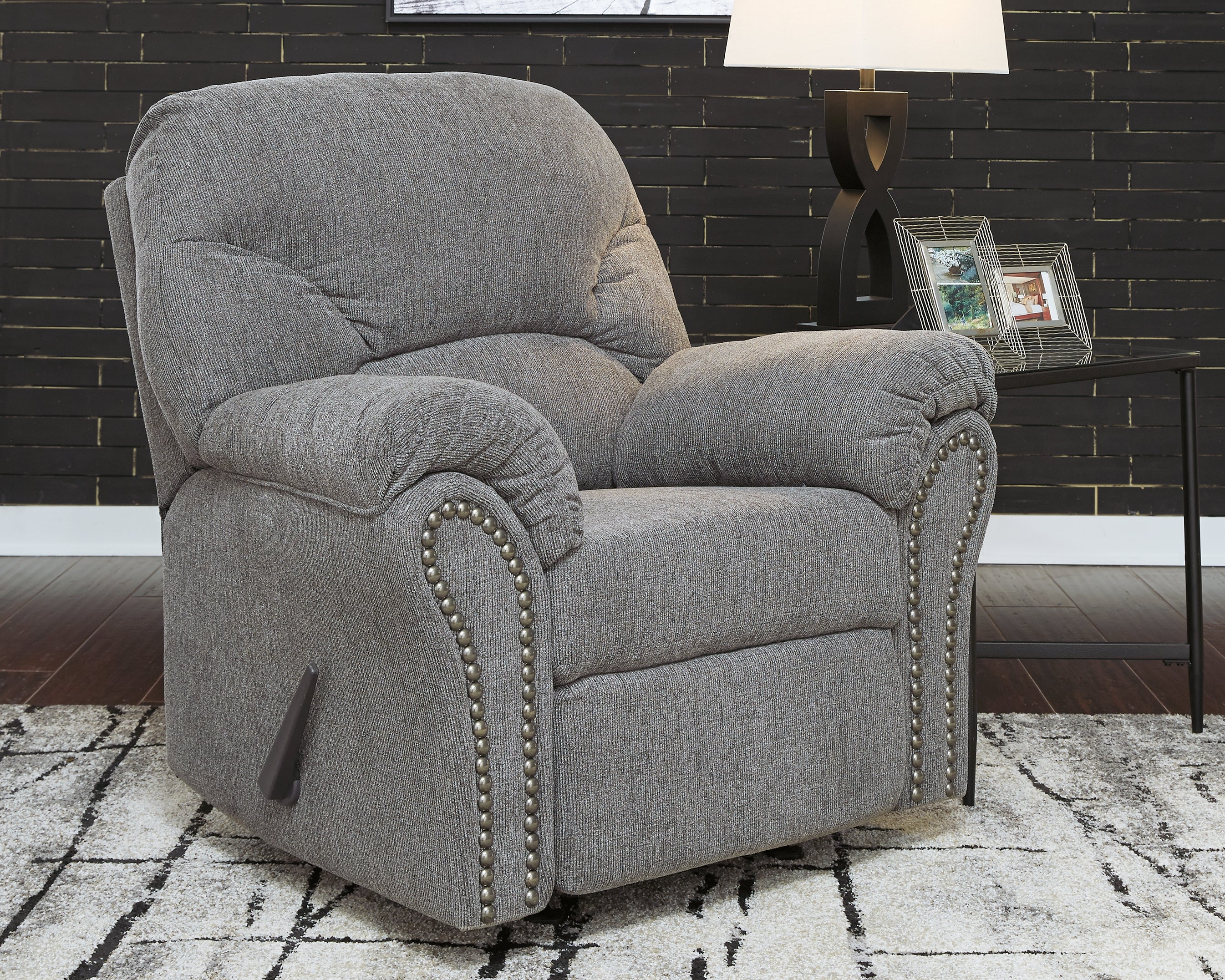 Coral Furniture - Ashley Furniture - Allmaxx Living Room - Rocker Recliner / Pewter - 2810525