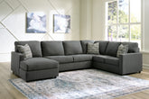 Coral Furniture - Ashley Furniture - Edenfield Sectional - RAF 3-Piece Sectional with Chaise / Charcoal - 29003S1