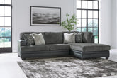Coral Furniture - Ashley Furniture - Brixley Pier Sectional - LAF 2-Piece Sectional with Chaise / Graphite - 29906S2