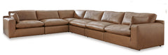 Coral Furniture - Ashley Furniture - Emilia Sectional - RAF 2-Piece Sectional Loveseat / Caramel - 30901S1