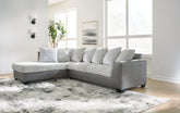 Coral Furniture - Ashley Furniture - Clairette Court Sectional - LAF 2-Piece Sectional with Chaise / Alloy - 31503S2