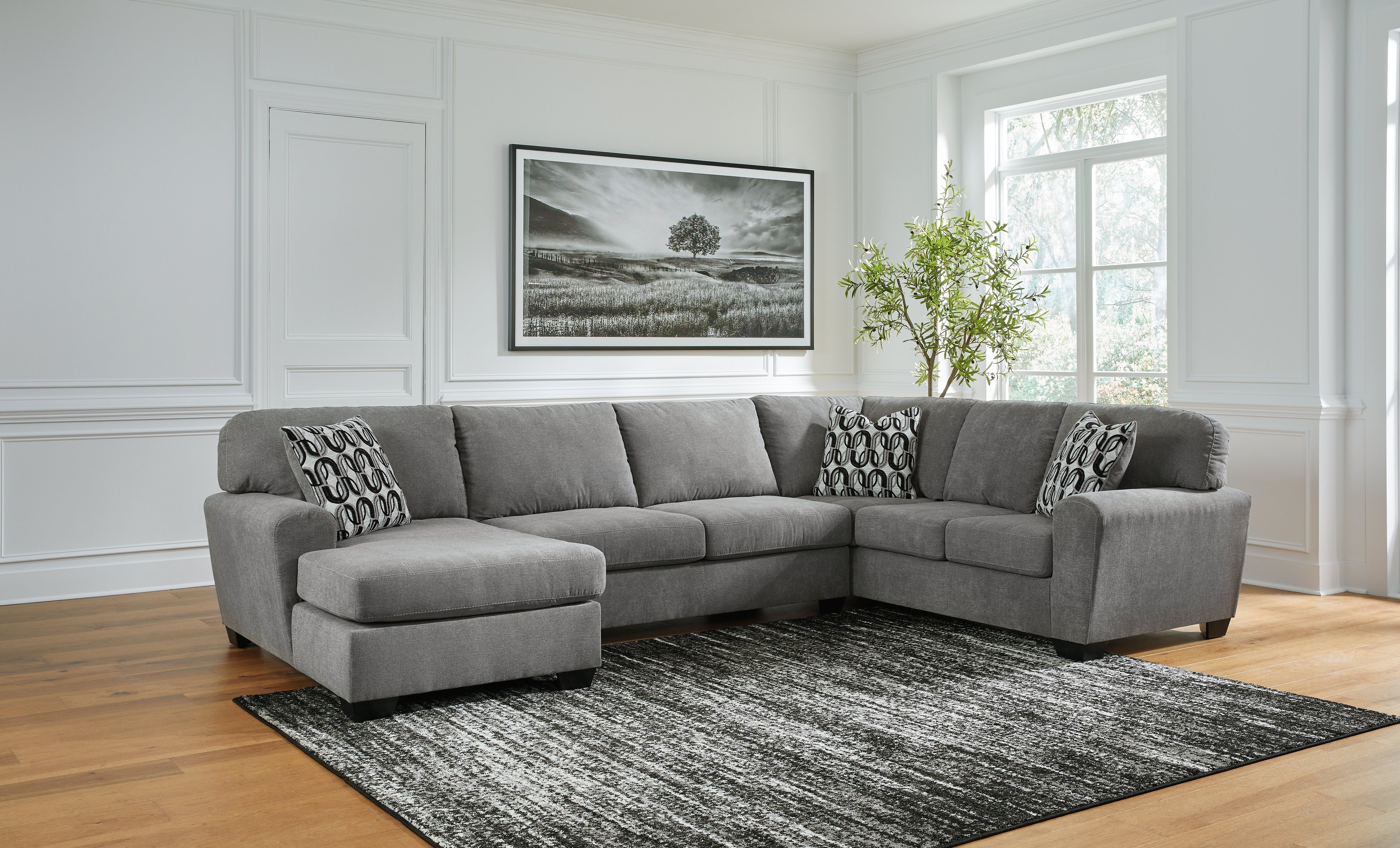 Coral Furniture - Ashley Furniture - Birkdale Court Sectional - RAF 3-Piece Sectional / Gray - 32402S3