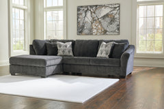 Coral Furniture - Ashley Furniture - Biddeford Sectional - 2-Piece Sleeper Sectional with Chaise / Shadow - 35504S4