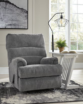 Coral Furniture - Ashley Furniture - Man Fort Living Room - Rocker Recliner / Graphite - 4660525