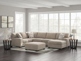 Coral Furniture - Ashley Furniture - Newellen Sectional - RAF 3-Piece Sectional with Chaise / Greystone - 48405S1