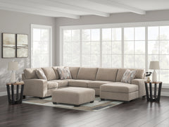Coral Furniture - Ashley Furniture - Newellen Sectional - RAF 3-Piece Sectional with Chaise / Greystone - 48405S1