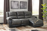 Coral Furniture - Ashley Furniture - Nantahala Sectional - 3-Piece Reclining Sectional with Chaise / Slate - 50301S9