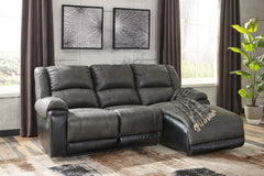 Coral Furniture - Ashley Furniture - Nantahala Sectional - 3-Piece Reclining Sectional with Chaise / Slate - 50301S9