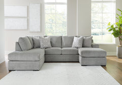 Coral Furniture - Ashley Furniture - Casselbury Sectional - RAF 2-Piece Sectional with Chaise / Cement - 52906S2