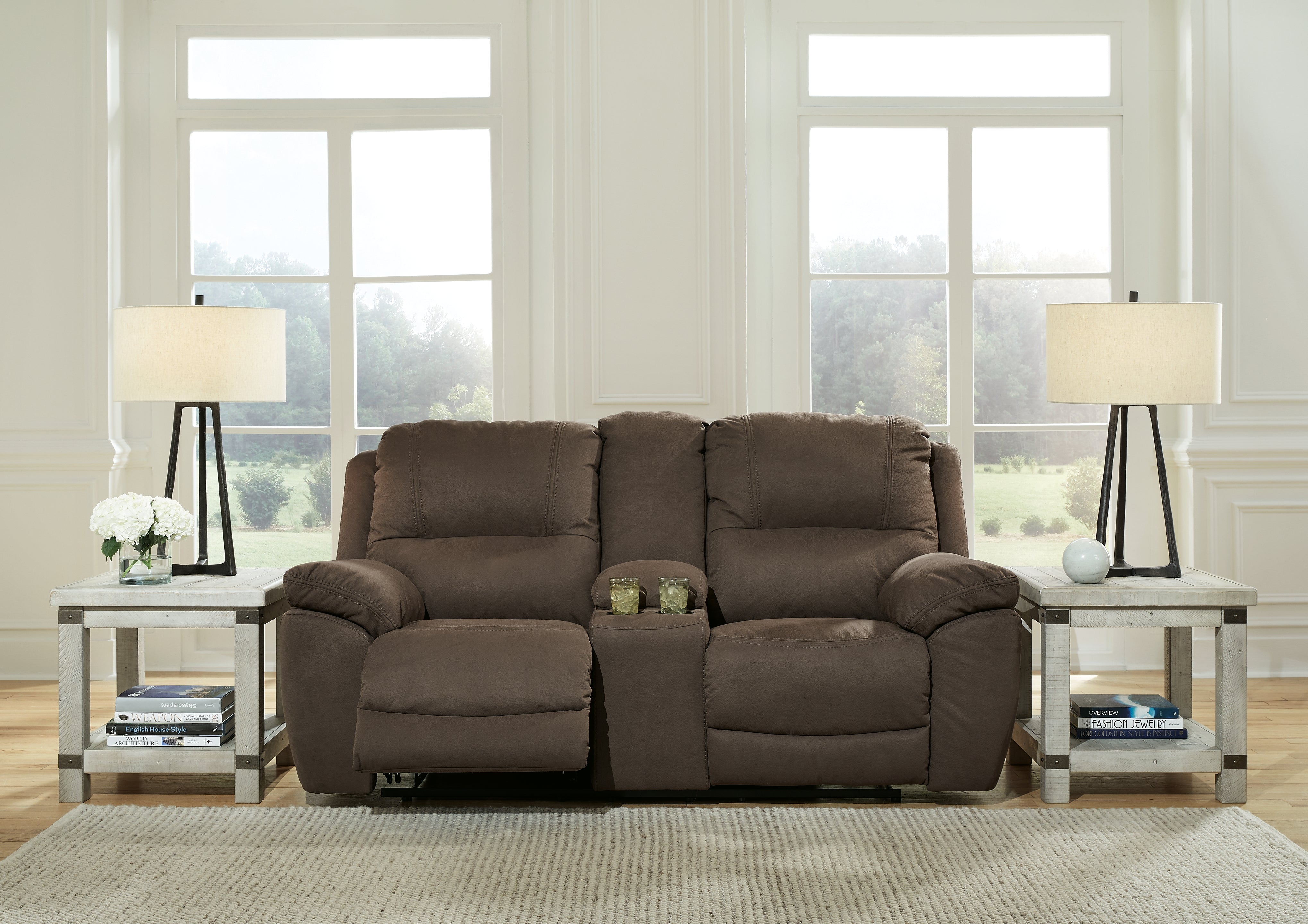 Coral Furniture - Ashley Furniture - Next-Gen Gaucho Living Room - Reclining Power Sofa / Putty - 5420387