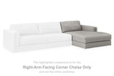 Coral Furniture - Ashley Furniture - Amiata Sectional - RAF 2-Piece Sectional with Chaise / Glacier - 57404S1