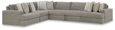Coral Furniture - Ashley Furniture - Avaliyah Sectional - RAF 6-Piece Sectional with Chaise / Ash - 58103S12