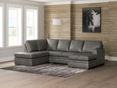 Coral Furniture - Ashley Furniture - Lofton-Pike Sectional - LAF 2-Piece Sectional with Chaise / Shadow - PC61610S1