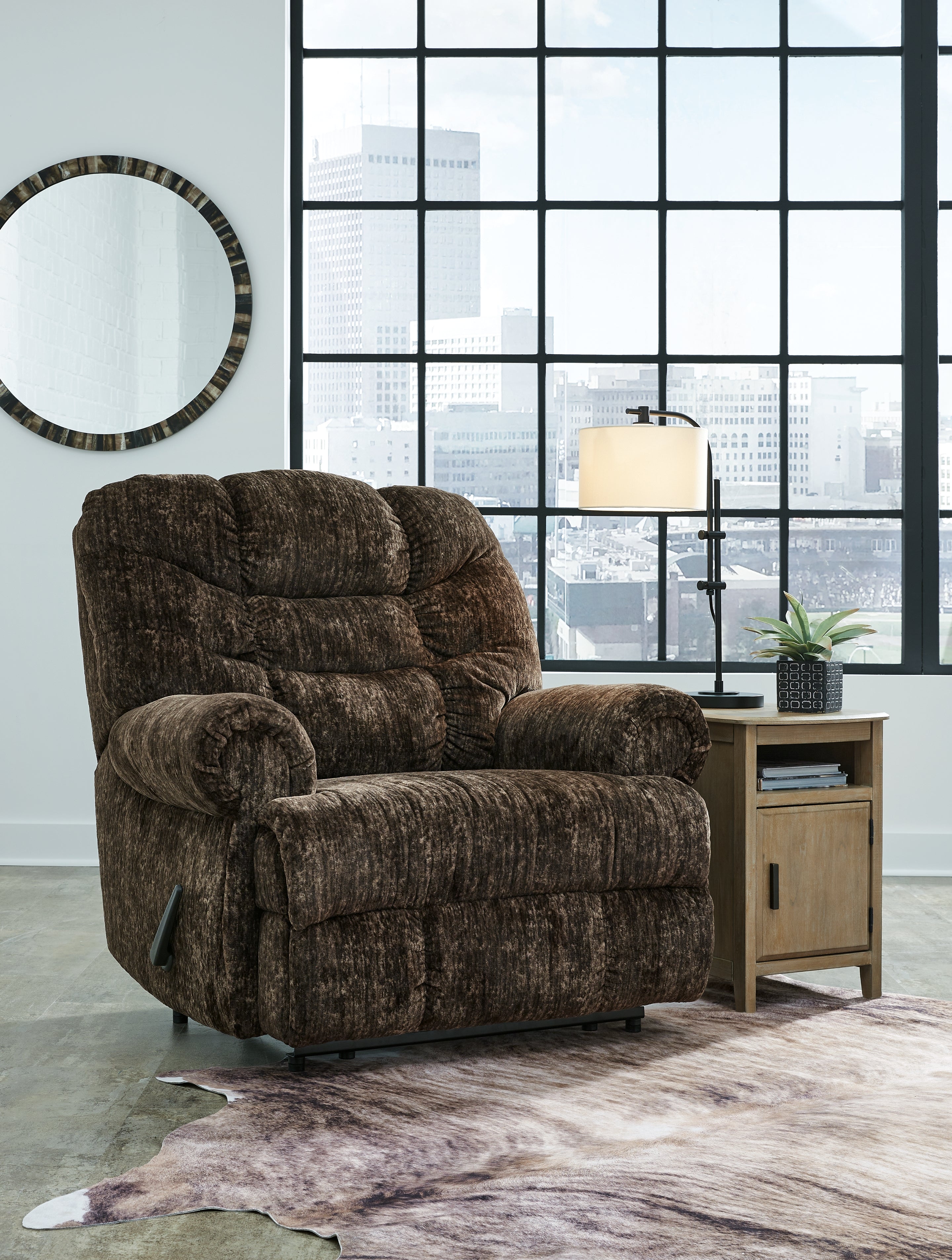 Coral Furniture - Ashley Furniture - Movie Man Living Room - Zero Wall Recliner / Taupe - 6380329