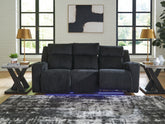Coral Furniture - Ashley Furniture - Forest Lake Living Room - PWR REC Sofa with ADJ Headrest / Black - PC6420215