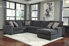 Coral Furniture - Ashley Furniture - Tracling Sectional - RAF 3-Piece Sectional with Chaise / Slate - 72600S1