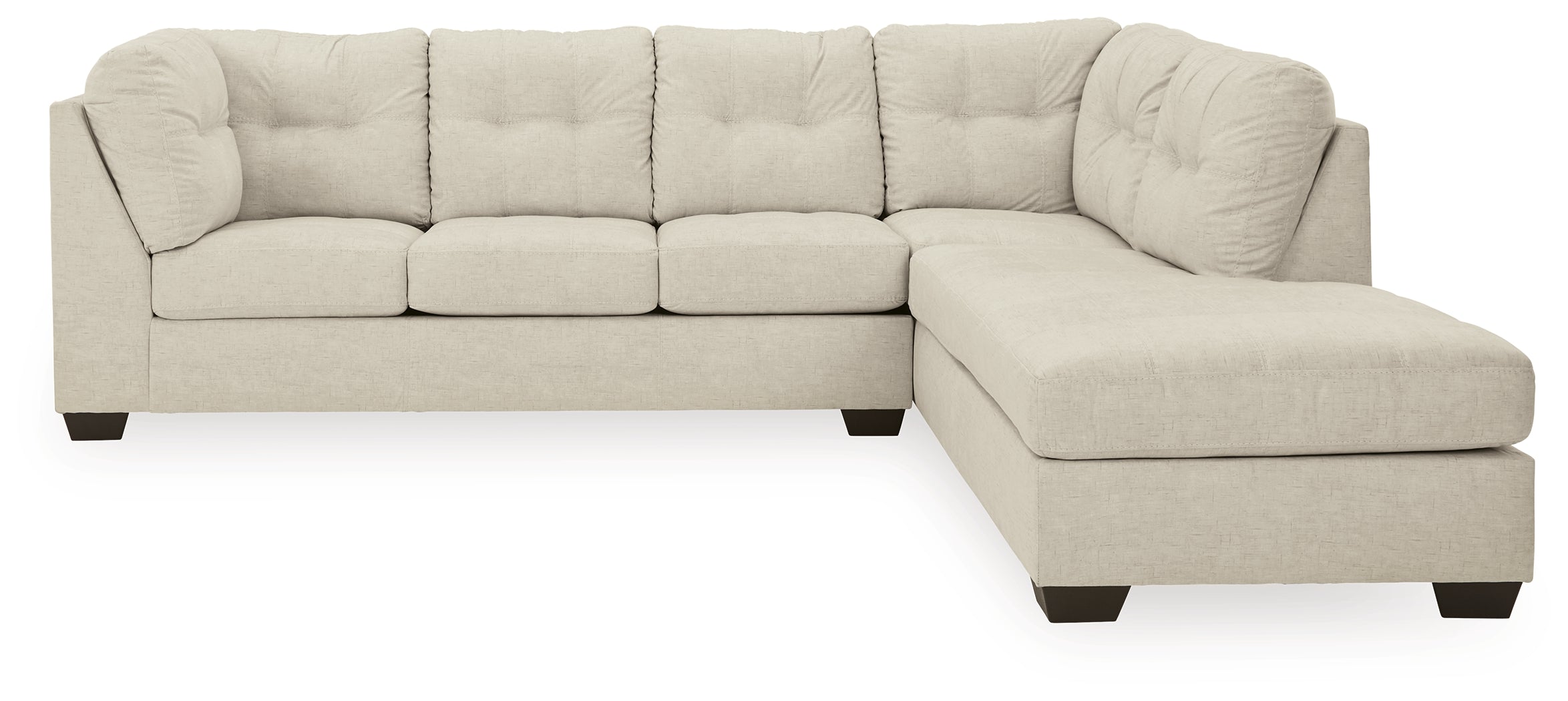 Coral Furniture - Ashley Furniture - Falkirk Sectional - LAF 2-Piece Sectional with Chaise / Parchment - 80806S2