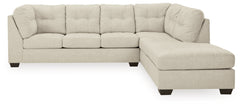 Coral Furniture - Ashley Furniture - Falkirk Sectional - LAF 2-Piece Sectional with Chaise / Parchment - 80806S2