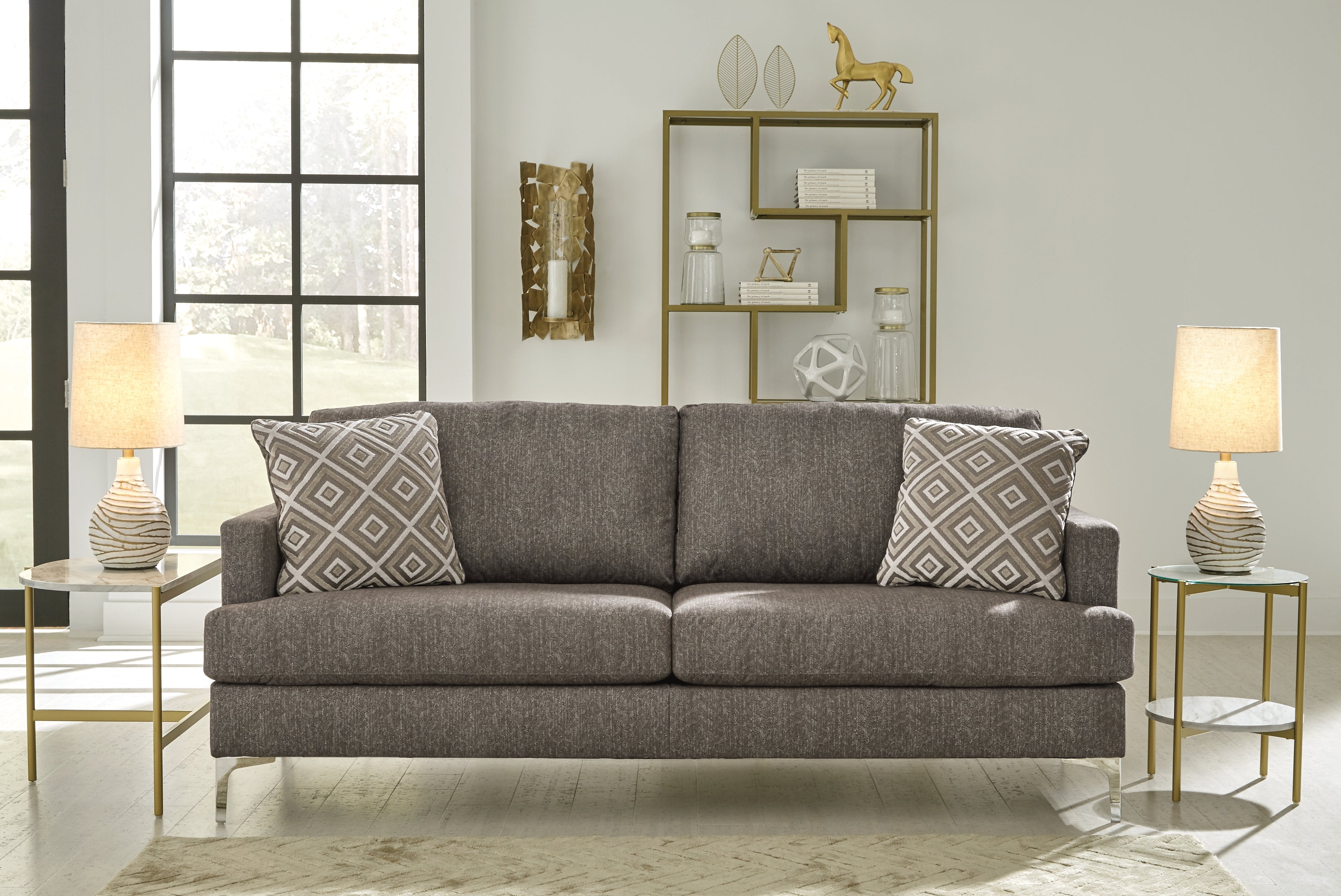 Coral Furniture - Ashley Furniture - Arcola Living Room - RTA Sofa / Java - 82604S1