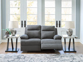 Coral Furniture - Ashley Furniture - Side-Swipe Living Room - REC Sofa w/Drop Down Table / Charcoal - PC9140689