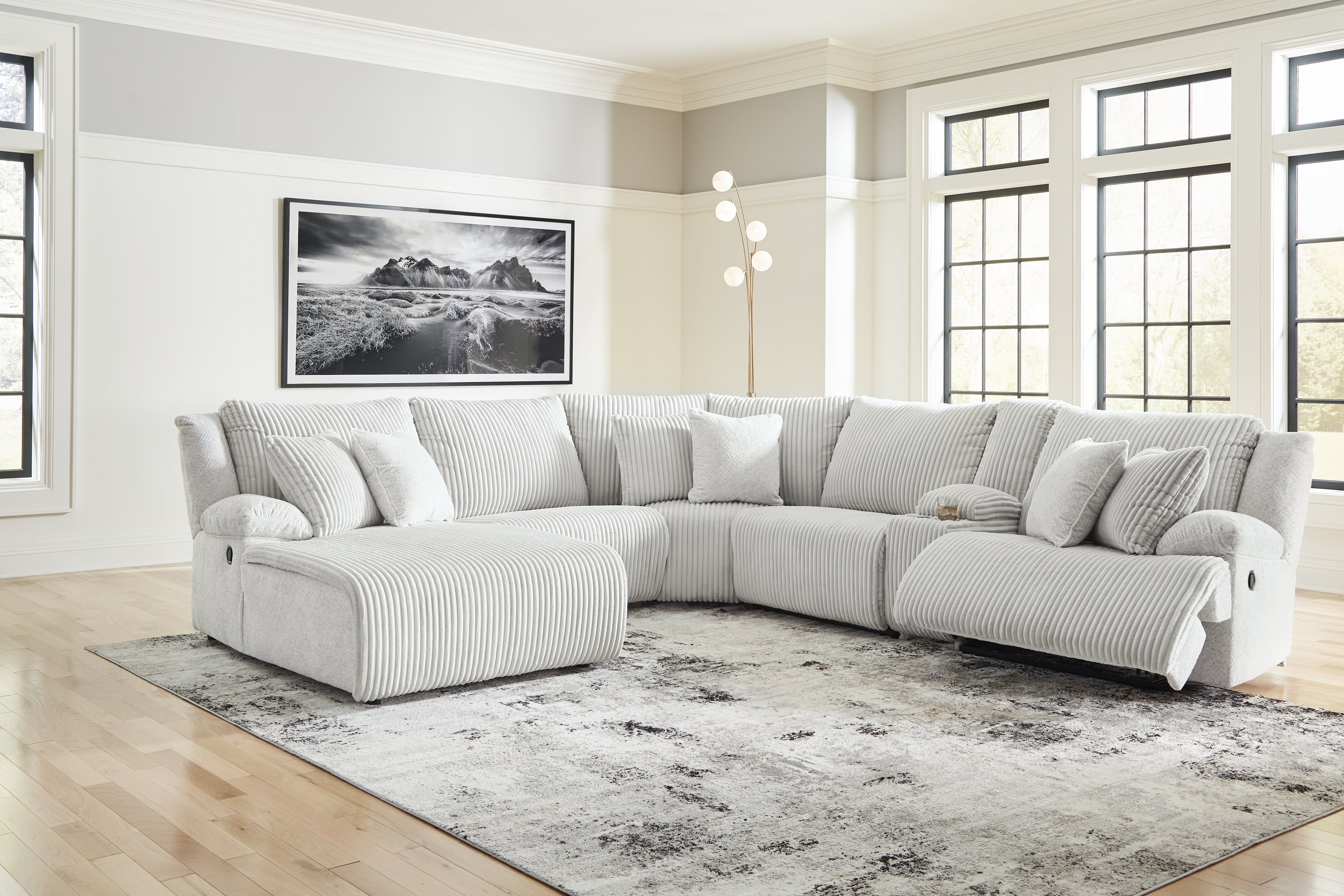 Coral Furniture - Ashley Furniture - Top Tier Sectional - 3-Piece Sectional Chofa / Alloy - 92706S10