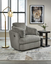 Coral Furniture - Ashley Furniture - Tie-Breaker Living Room - Swivel Glider Recliner / Fog - 9490361