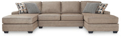 Coral Furniture - Ashley Furniture - Cannonbrook Sectional - RAF 3-Piece Sectional with Chaise / Nutmeg - 98201S3