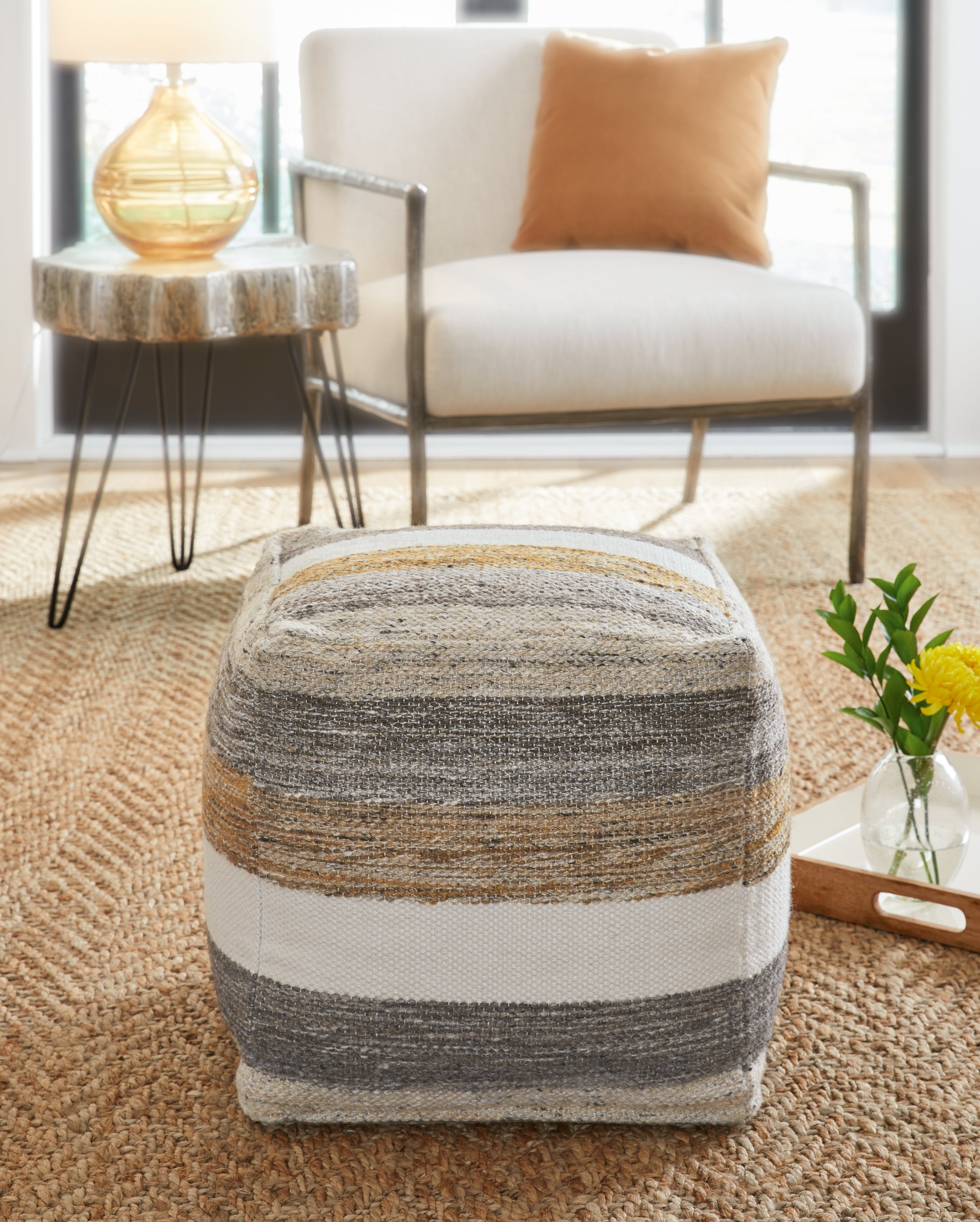 Coral Furniture - Ashley Furniture - Josalind Pouf - Pouf / Multi - A1000935