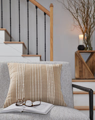 Coral Furniture - Ashley Furniture - Benbert Pillows - Pillow / Tan/White - A1000958P
