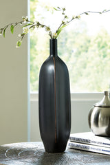 Coral Furniture - Ashley Furniture - Rhaveney Vase - Vase (3/CS) / Black - A2000552