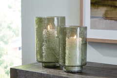 Coral Furniture - Ashley Furniture - Clarkton Candle Holder - Candle Holder Set (Set of 2) / Green - A2000623