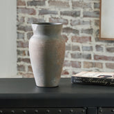 Coral Furniture - Ashley Furniture - Brickmen Vase - Vase / Antique Gray - A2000657