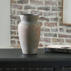 Coral Furniture - Ashley Furniture - Brickmen Vase - Vase / Antique Gray - A2000657