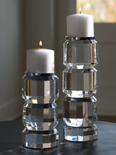Coral Furniture - Ashley Furniture - Brentley Candle Holder - Candle Holder Set (Set of 2) / Clear/Silver Finish - A2000770