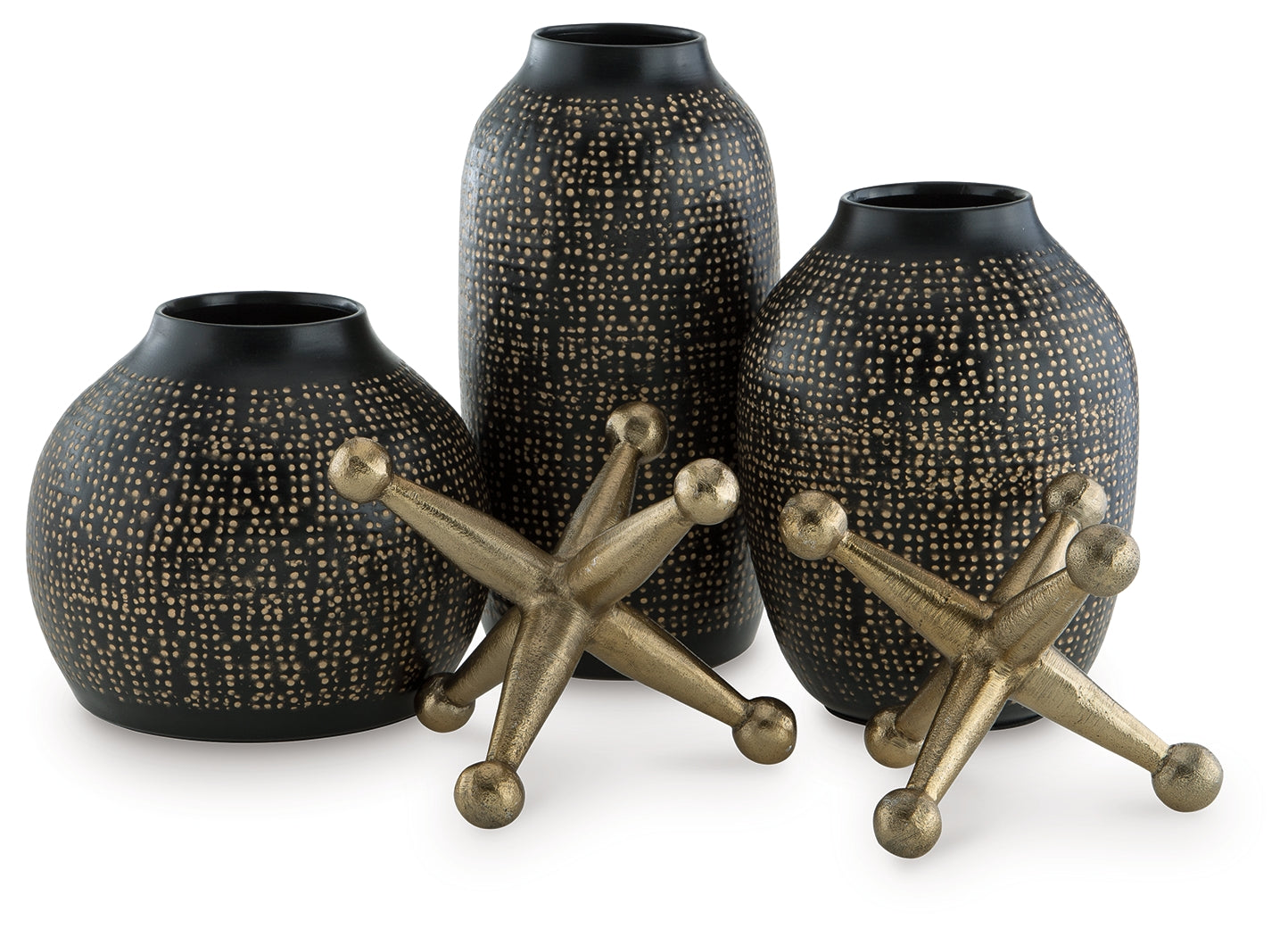 Coral Furniture - Ashley Furniture - Vinburn Accessory Set (Set of 5) - Accessory Set (5/CN) / Black/Gold Finish - A2C00212
