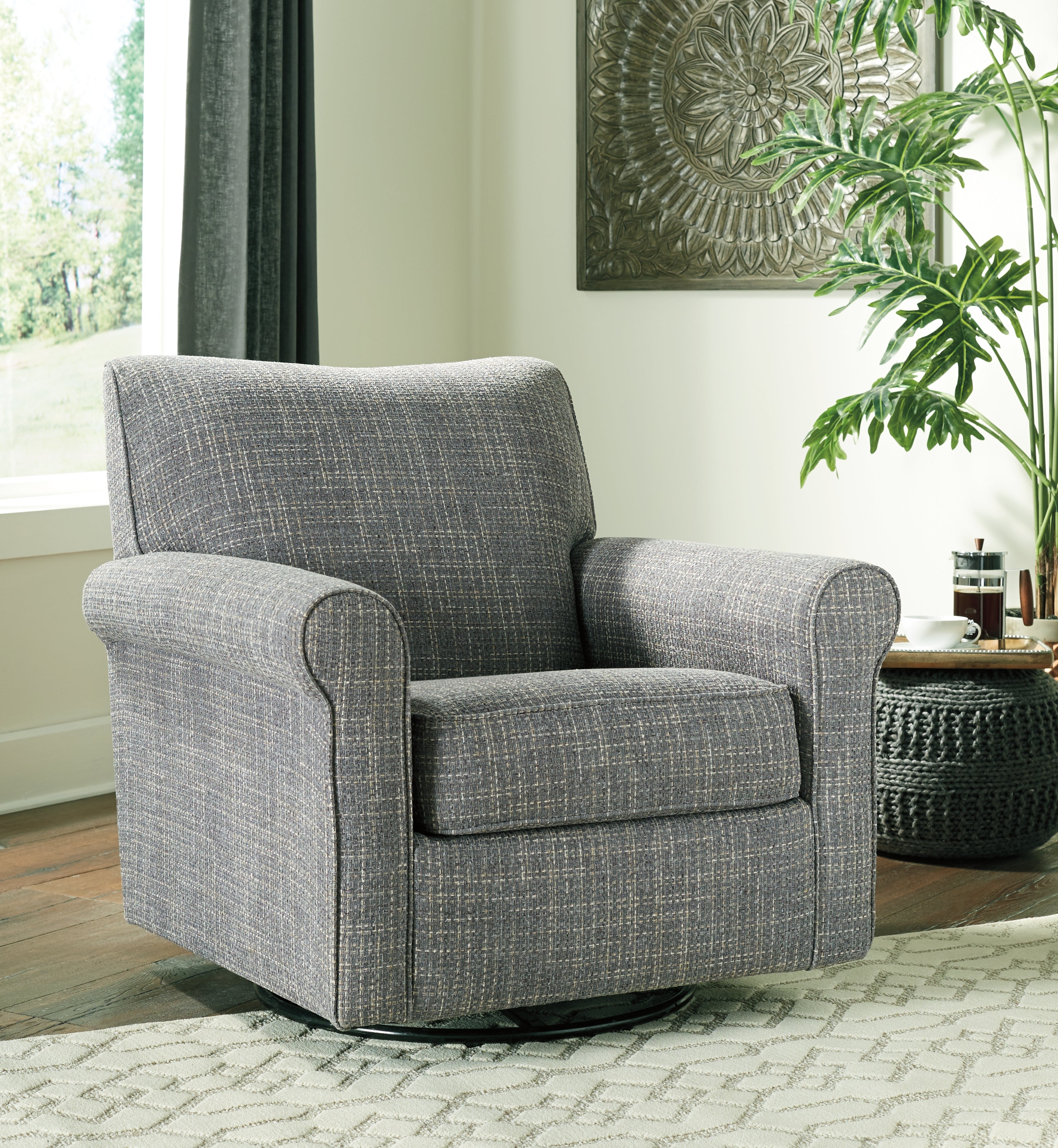Coral Furniture - Ashley Furniture - Renley Accent Chair - Swivel Glider Accent Chair / Ash - A3000002
