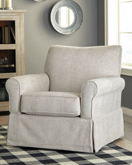Coral Furniture - Ashley Furniture - Searcy Accent Chair - Swivel Glider Accent Chair / Quartz - A3000006