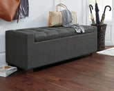 Coral Furniture - Ashley Furniture - Cortwell Storage Bench - Storage Bench / Gray / 54"W x 18"D x 18"H - A3000224
