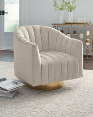 Coral Furniture - Ashley Furniture - Penzlin Accent Chair - Swivel Accent Chair / Pearl - A3000241