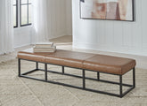 Coral Furniture - Ashley Furniture - Joston Accent Bench - Accent Bench / Caramel / 71"W x 19"D x 16"H - A3000693