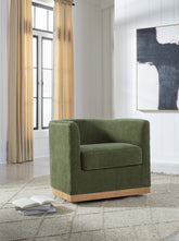 Coral Furniture - Ashley Furniture - Jersonlow Swivel Accent Chair - Swivel Accent Chair / Forest Green - A3000696
