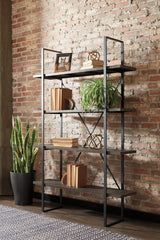 Coral Furniture - Ashley Furniture - Gilesgrove Bookcase - Bookcase / Black/Gray - A4000017