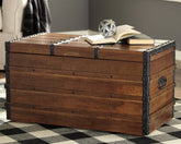 Coral Furniture - Ashley Furniture - Kettleby Storage Trunk - Storage Trunk / Brown - A4000096